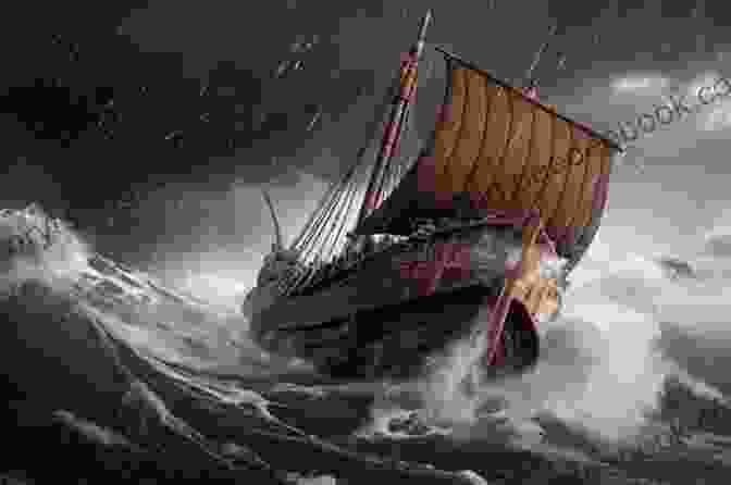 A Majestic Viking Ship Sailing Through Turbulent Waters The Vikings: History Mythology Literature