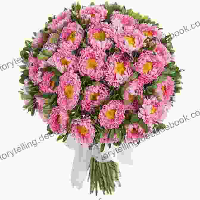 Dimensional Hand Stitched Aster Bouquet With Cheerful Pink, Blue, And White Petals Lovely Little Embroideries: 19 Dimensional Flower Bouquet Designs For Hand Stitching
