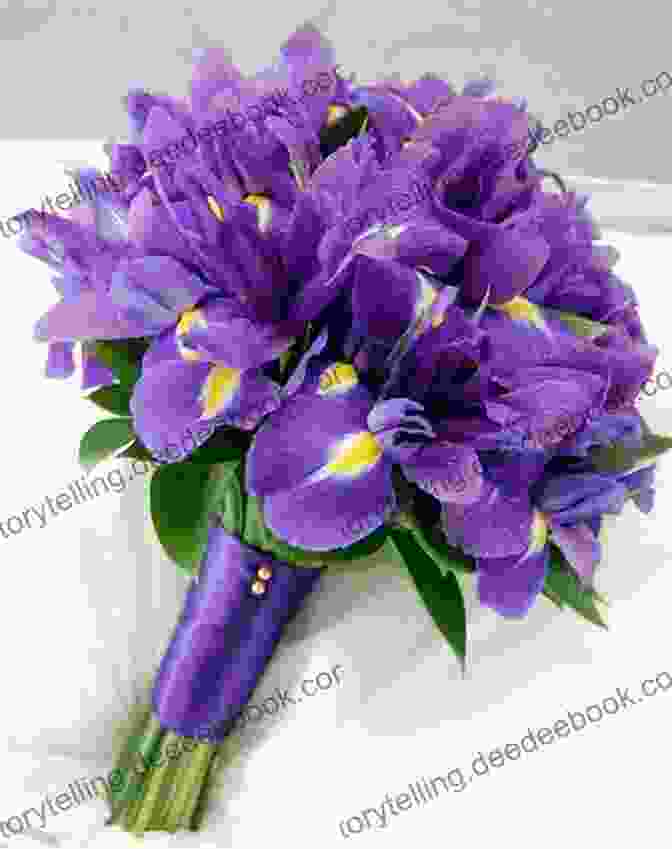 Hand Stitched Dimensional Iris Bouquet With Elegant Purple, Blue, And Pink Petals Lovely Little Embroideries: 19 Dimensional Flower Bouquet Designs For Hand Stitching