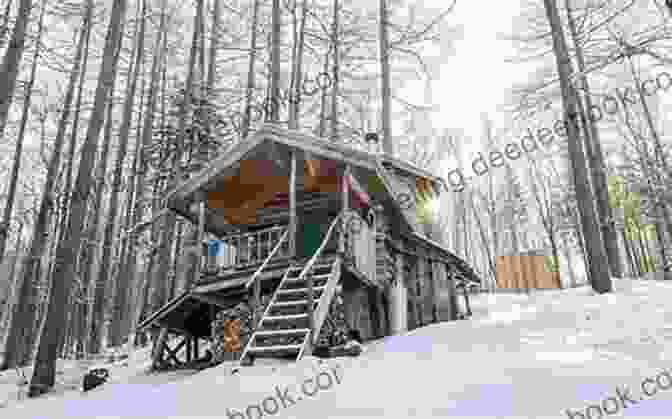 Log Cabin Nestled Amidst Towering Trees And Featuring A Cozy Living Space Tiny House Photobook: B/W Pix Cottage Bungalow Beach Boathouse Log Cabin Mud Hut Cave Rock Dwelling Yurt The Privy (Star 9 Photo 1)