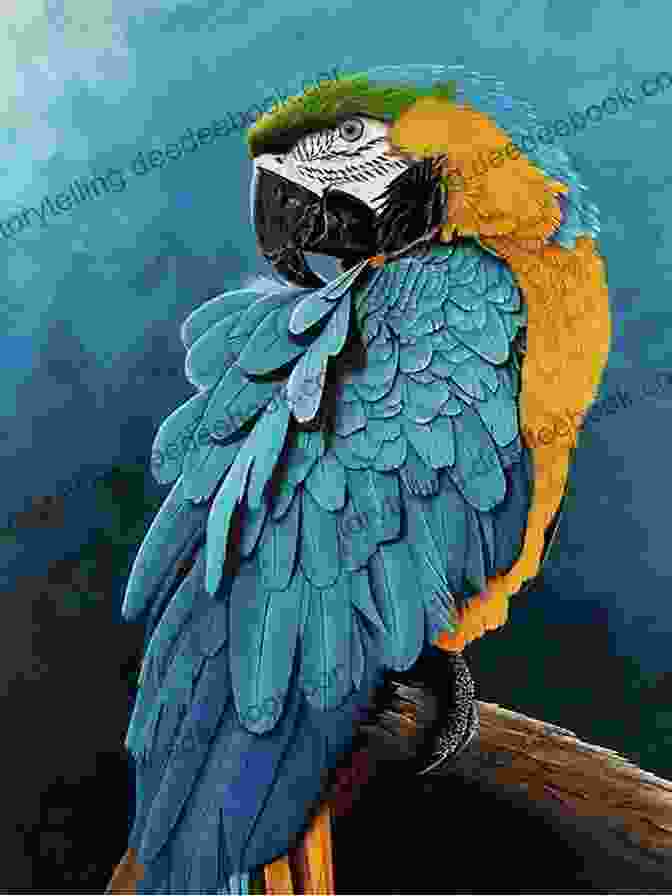 Wildlife Artist Karen Anne Golden Capturing The Essence Of A Blue And Gold Macaw In Her Stunning Artwork, Showcasing Her Passion For These Magnificent Birds. Blue And Gold Macaws Karen Anne Golden